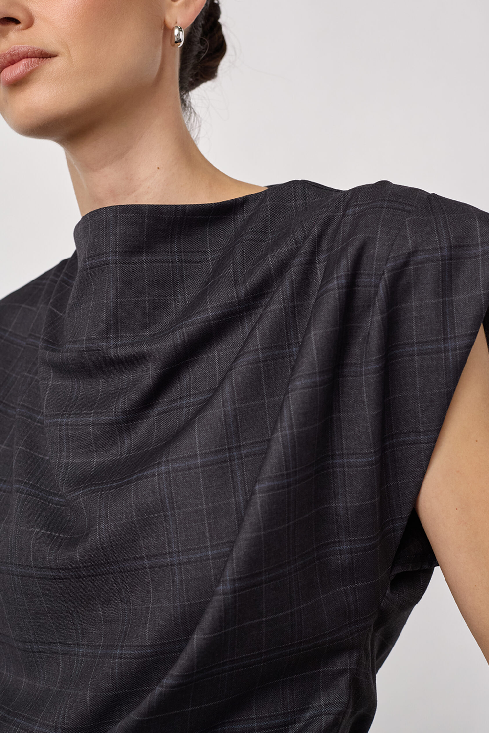 EloraCC Check Pleat Top