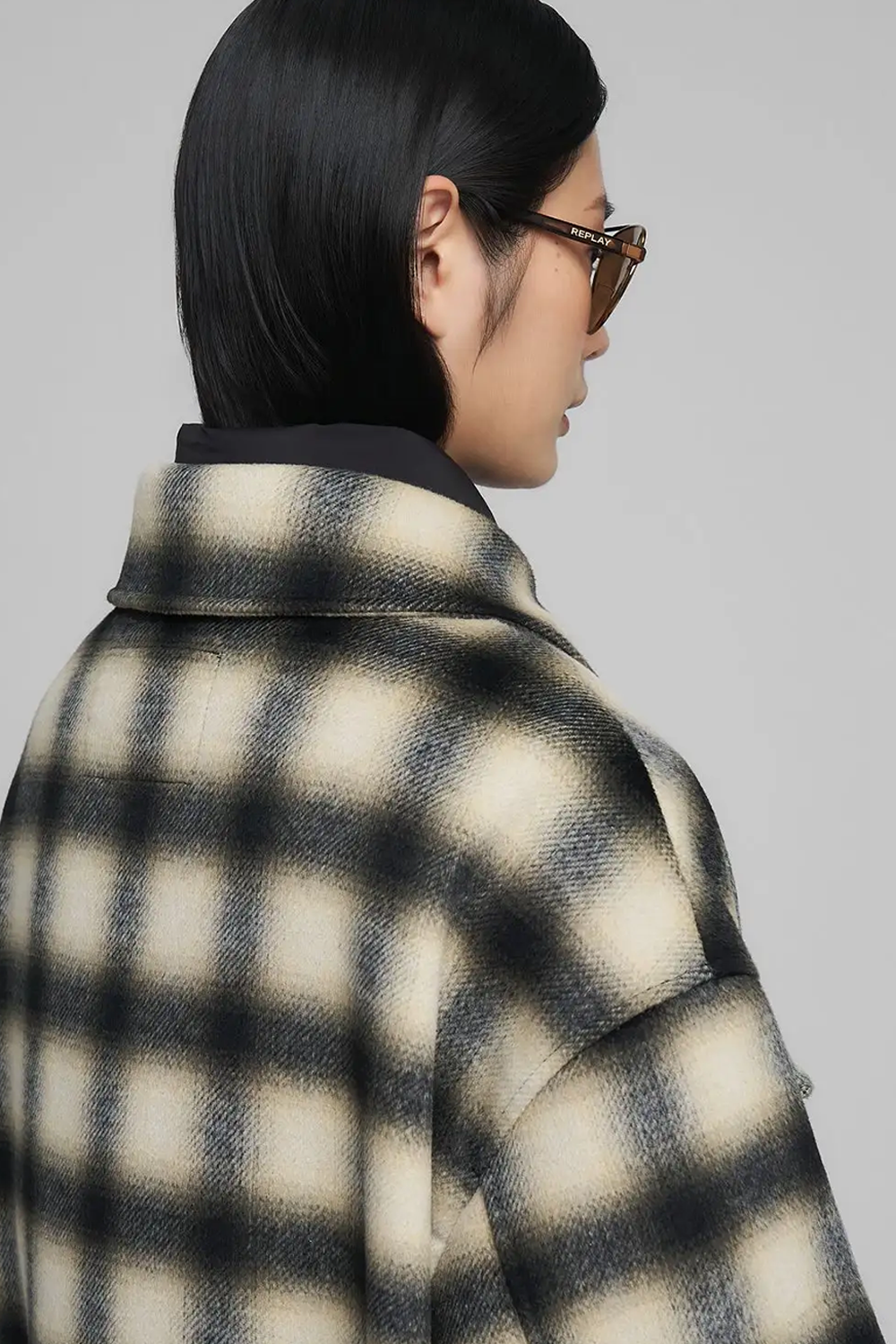 Chequered Wool-Blend Jakke