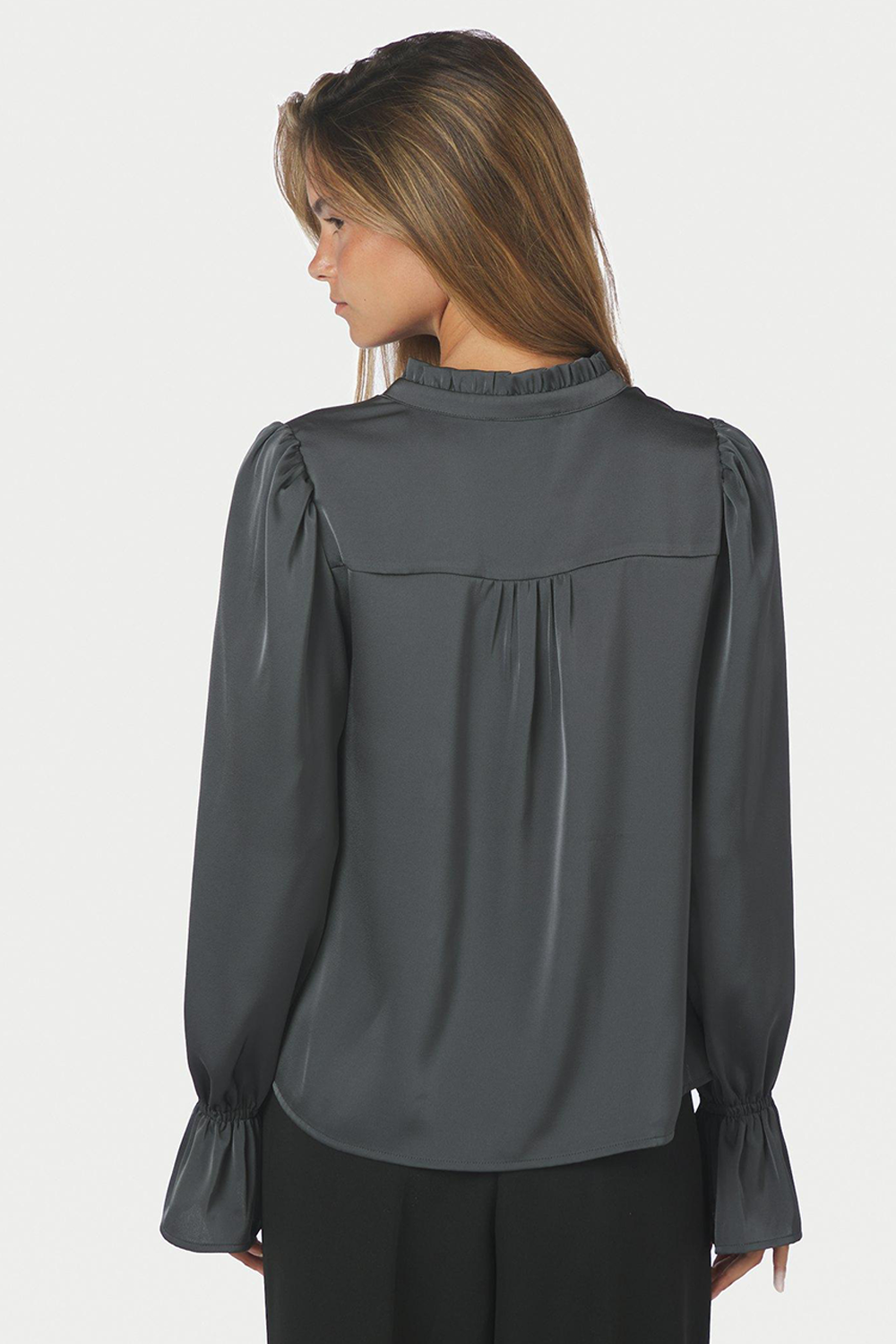 Amara Drapy Satin Bluse