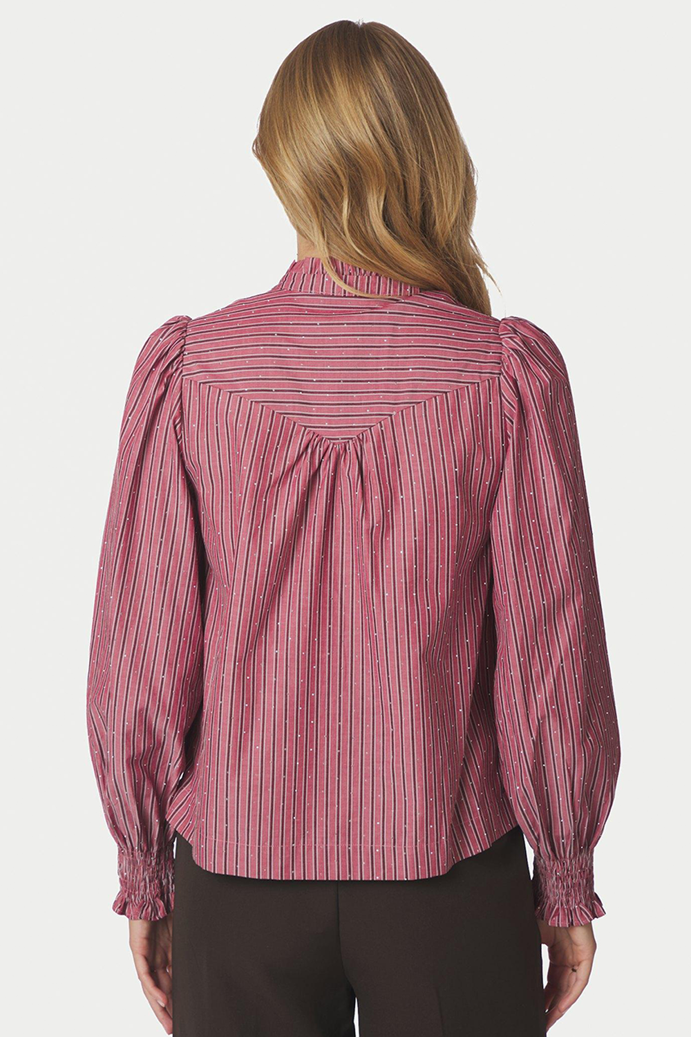 Astrida Soft Stripe Stone Bluse