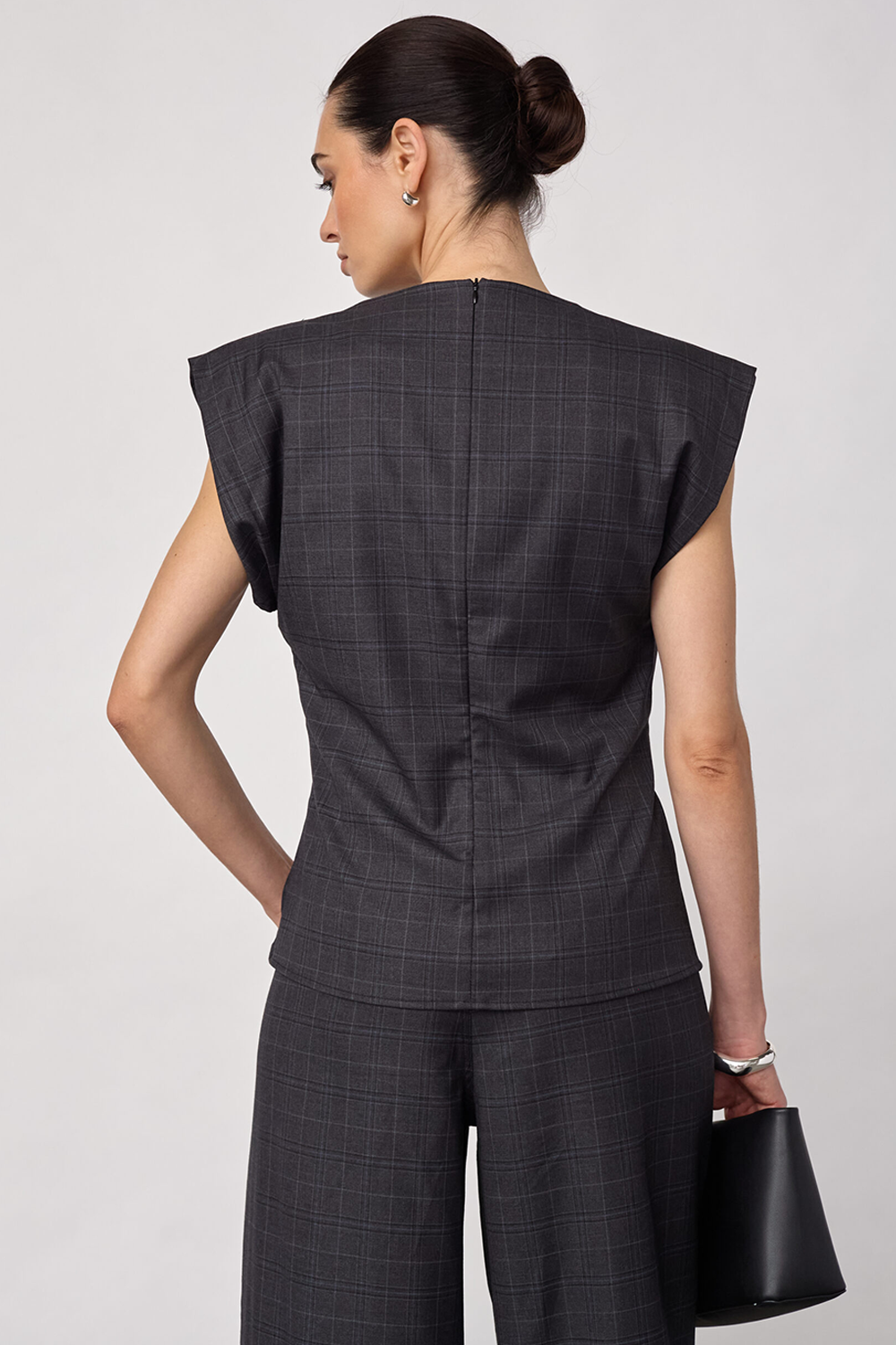 EloraCC Check Pleat Top